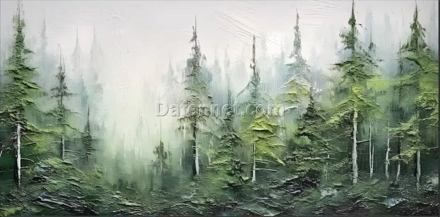 Enchanted Forest Abstract: Lush Woodland-Inspired Oil Painting – Ideal for Modern Home Decor & Art Collectors