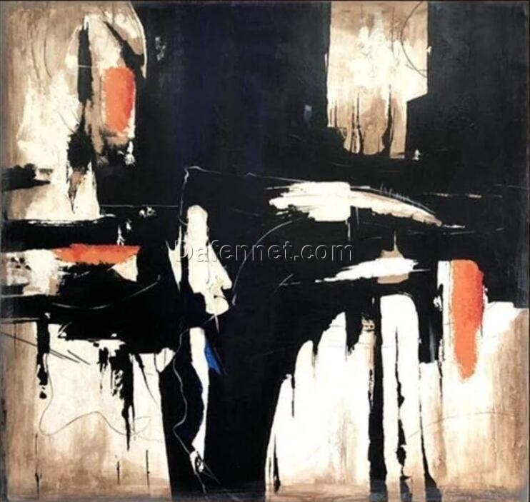 Extra Large Original Brown Painting | Abstract Art in Black, Contemporary Minimalist Textured Oil Painting