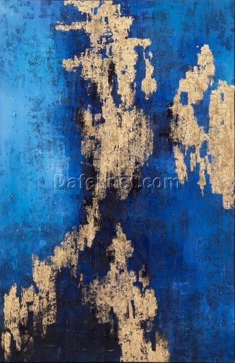 Blue Treasure Abstract Oil Painting – Captivating Contemporary Art for Modern Home Decoration