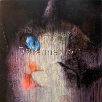 Artistic Style Cat Portrait Oil Painting