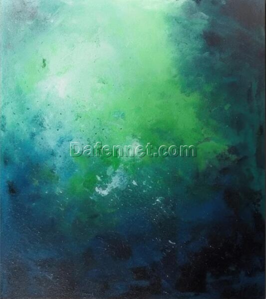 Vibrant Emerald Green Abstract Oil Painting on Acrylic Canvas – Contemporary Art for Modern Interiors