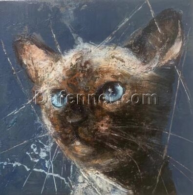 Creative Cat Portrait Oil Painting