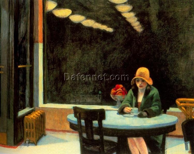 Edward Hopper’s Automat Replica: Exquisite Handcrafted Oil Painting from Dafen Village Studio