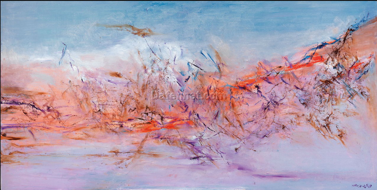 Zao Wou-Ki Inspired Modern Abstract Oil Paintings – Custom Artwork from Dafen Village Studio