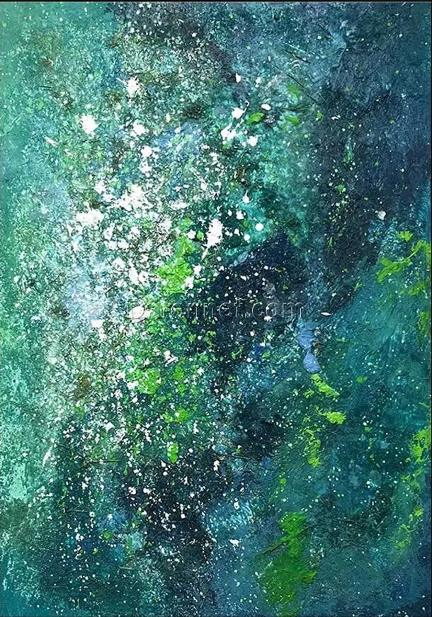 Verdant Starry Night: Diverse Abstract Oil Paintings from Dafen Village Art Studio