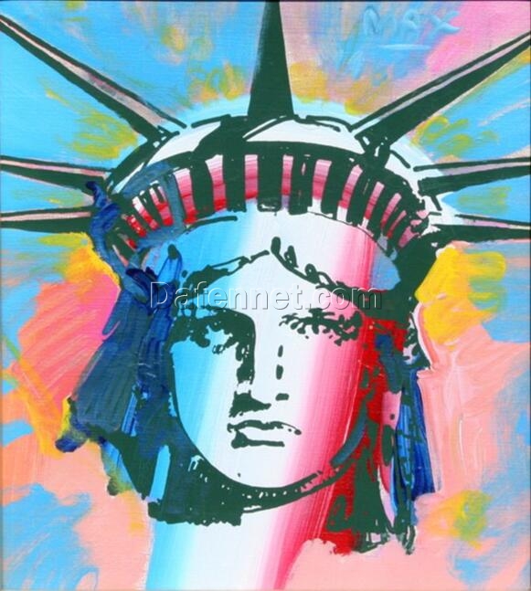 Liberty Head by Peter Max: 1986 Figurative Pop Art Masterpiece from Dafen Village Art Studio – Order Custom Reproductions