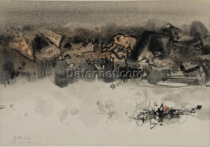 Zhu Dequn Ink Abstract Oil Paintings: Order Authentic Replicas from Dafen Village Art Studio