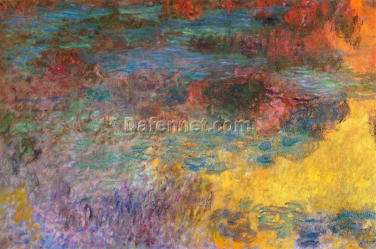 Claude Monet’s Water Lily Pond, Evening (Left Panel) – Hand-Painted Reproductions by Dafen Village Oil Painting Studio