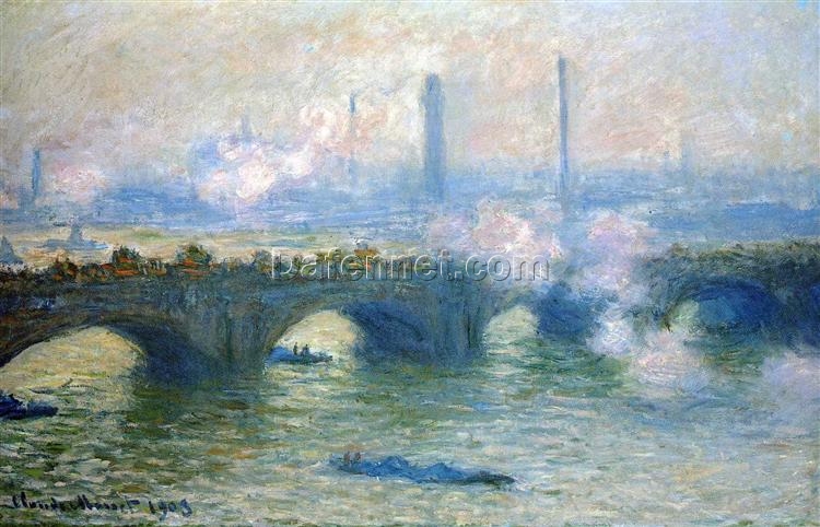 Monet’s Waterloo Bridge, London (1903) – Authentic Impressionist Cityscape Reproductions by Dafen Village Oil Painting Studio