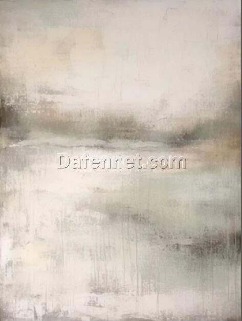 Large Beige Textured Abstract Oil Painting – Minimalist Wabi-Sabi Wall Mural in Shades of Gray, Handcrafted in Dafen Village Studio, Perfect for Sophisticated Home Decor