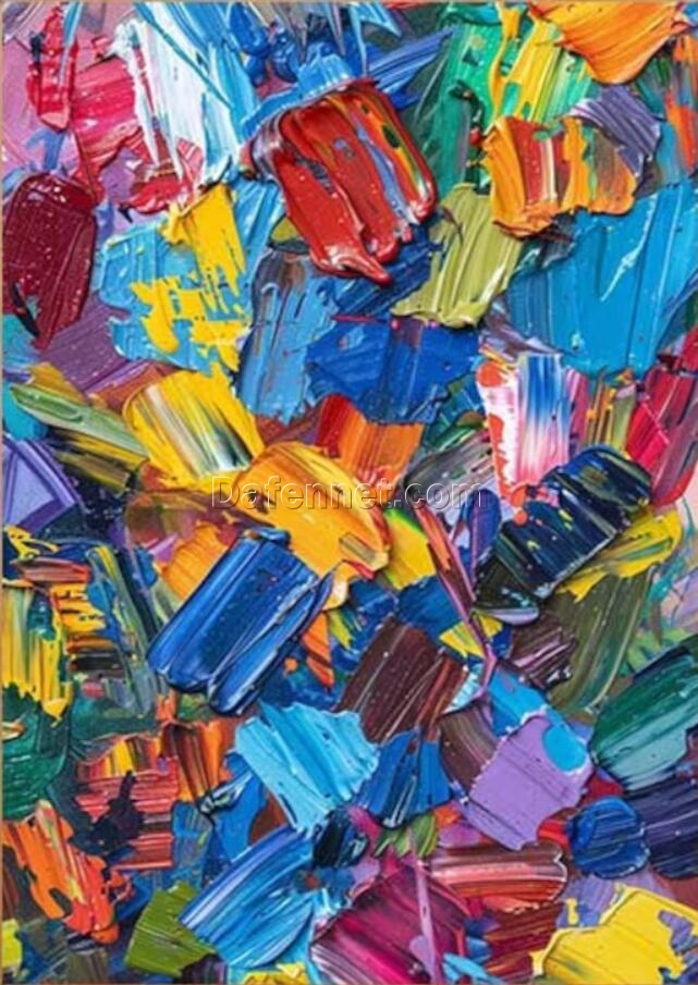 Colorful Textured Abstract Knife Painting | Large Scale Oil Artwork | Dafen Village Art Studio