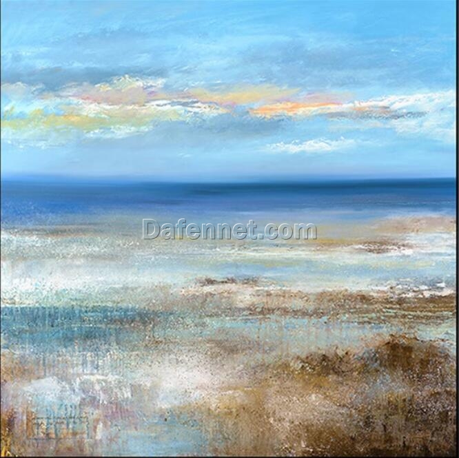 Custom Abstract Ocean Landscape Large Oil Painting – Hand-Painted Canvas Wall Art, Modern Home Decor