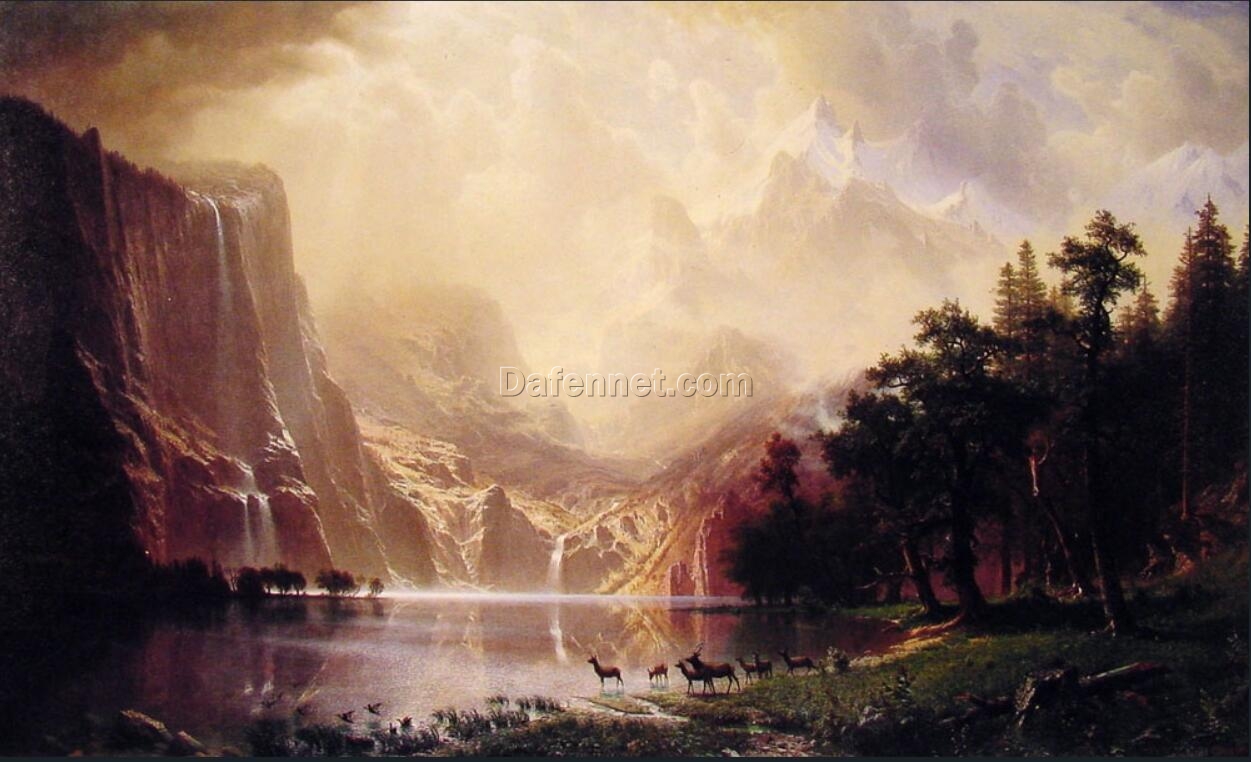 Hand-Painted Replica of ‘Among the Sierra Nevada Mountains’ by Albert Bierstadt | Dafen Village Artists