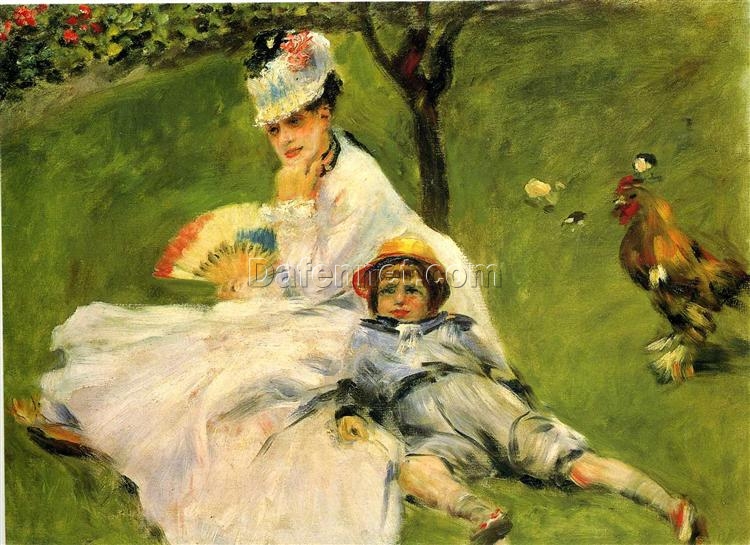 Order ‘Camille Monet and Her Son Jean in the Garden at Argenteuil’ – Classic Renoir Oil Canvas from Dafen Village Artisans – Timeless Impressionist Art Available