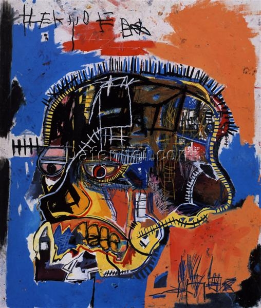 Buy Jean-Michel Basquiat Skull 1981 Reproduction – Neo-Expressionist Street Art on Canvas – Figurative Acrylic and Crayon Artwork