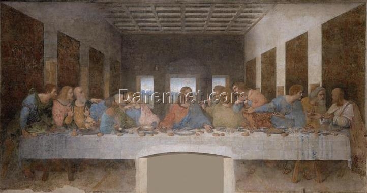 Leonardo da Vinci’s ‘The Last Supper’ Hand-Painted Oil Painting on Canvas – Large Wall Art Decor for Dining Room, Religious Christian Artwork, High-Quality Museum Reproduction, Ready to Hang