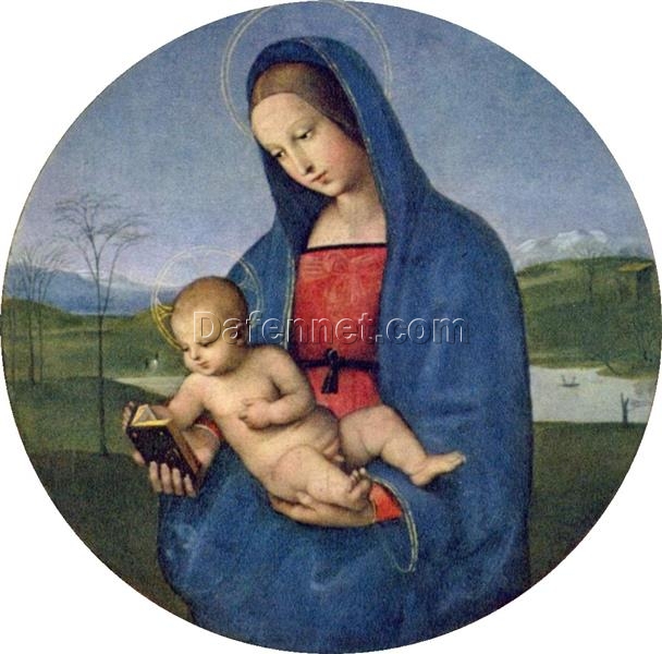 Raphael’s “The Madonna Conestabile” – Hand-Painted Oil Painting on Canvas, Renaissance Art Reproduction, Classic Wall Decor, Ready to Hang