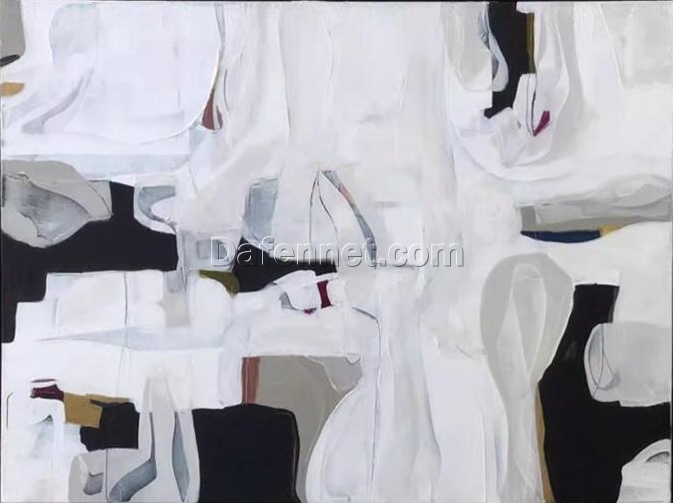 Modern Abstract Minimalist Oil Painting – Hand-Painted Art from Dafen Village Studio