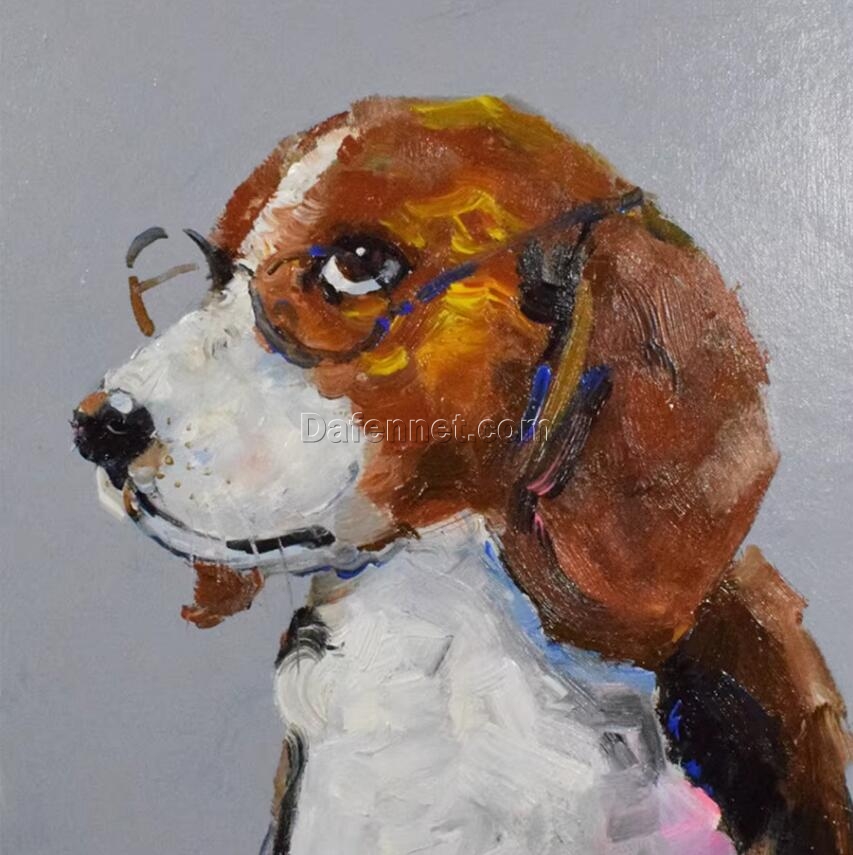 Custom Dog Portrait Oil Painting – Impressionist Style with Thick Paint by Dafen Village Artists