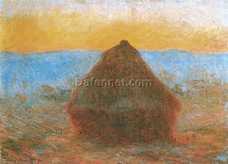 Custom Grainstack by Claude Monet 1891 – Vibrant Impressionist Landscape Painting from Dafen Village