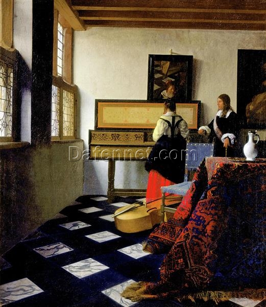 Hand-Painted Oil Painting of Vermeer’s ‘The Music Lesson’ – Custom Reproduction from Dafen Village Studio