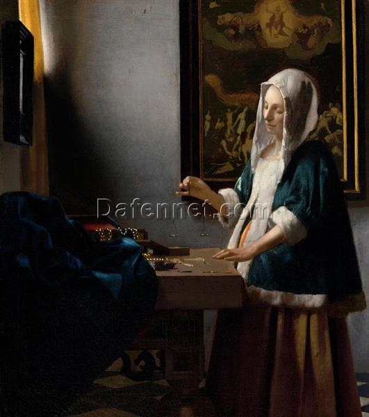 Johannes Vermeer ‘Woman Holding a Balance’ (1665) – A Radiant Portrait Exploring Themes of Wealth and Virtue