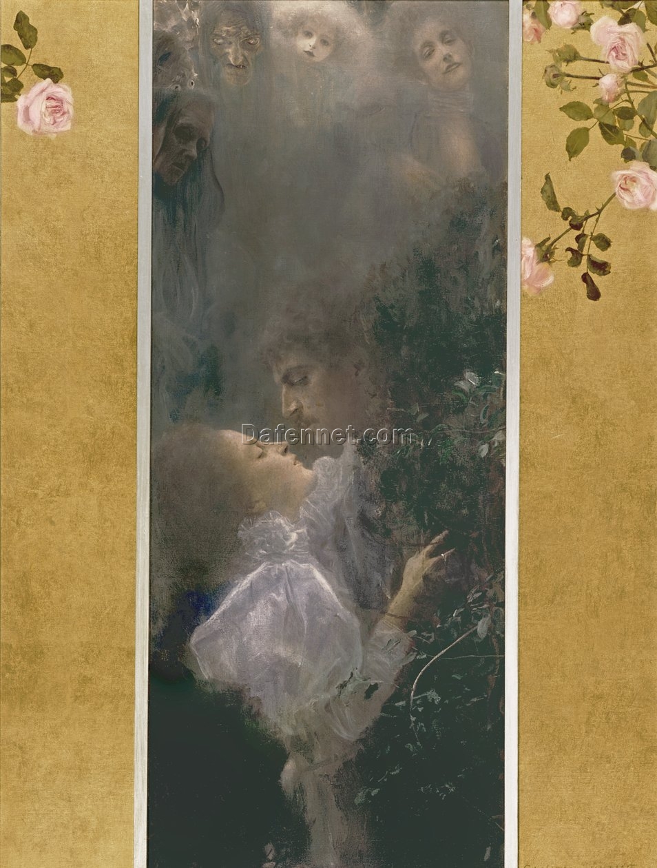 Gustav Klimt ‘Allegory of Love’ 1895 Oil Painting – Art Nouveau Symbolic Artwork on Canvas