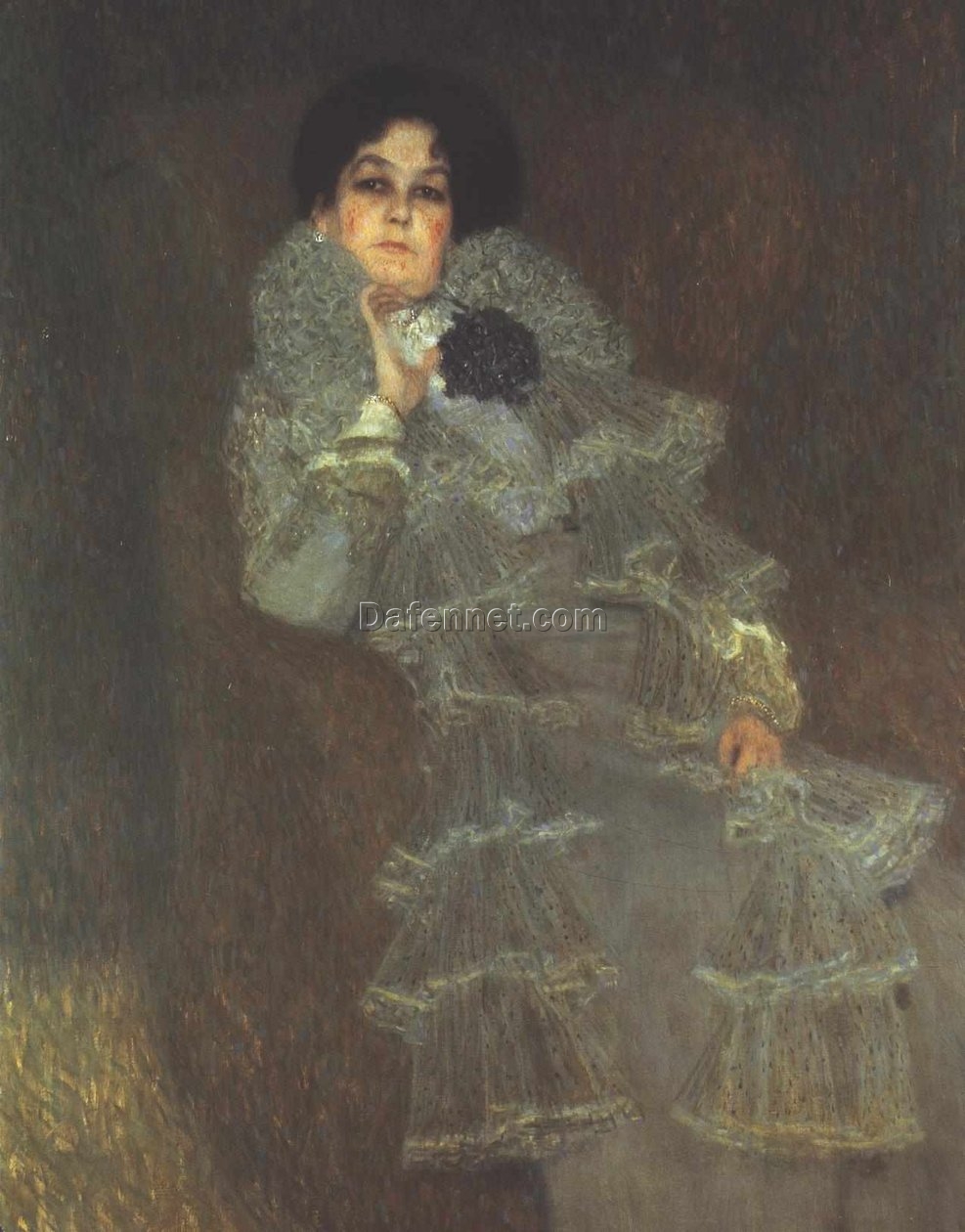 Gustav Klimt ‘Portrait of Marie Henneberg’ 1901 – Elegant Art Nouveau Oil Painting of Marie Henneberg