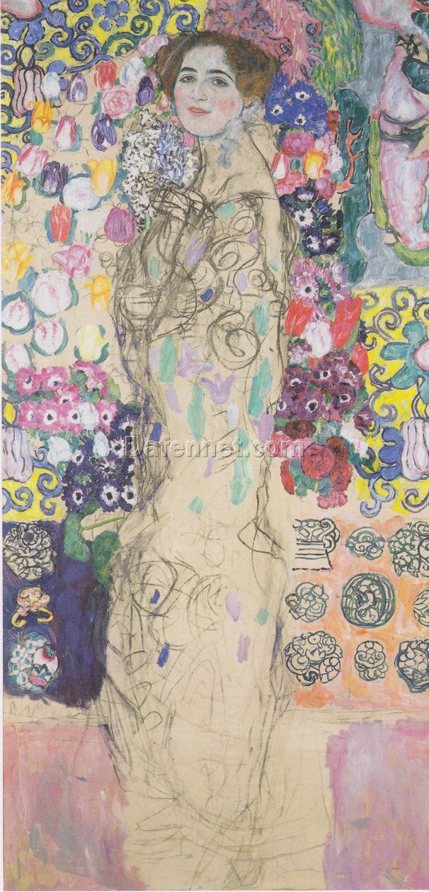 Gustav Klimt ‘Portrait of Ria Munk’ 1917 Oil Painting – Stunning Art Nouveau Depiction of Ria Munk