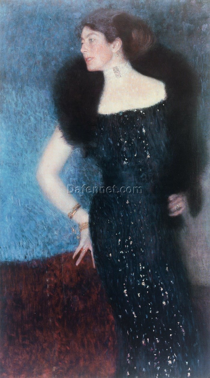 Buy Gustav Klimt ‘Portrait of Rose von Rosthorn-Friedmann (Cropped)’ Oil Painting – Stunning Art Nouveau Female Portrait on Canvas