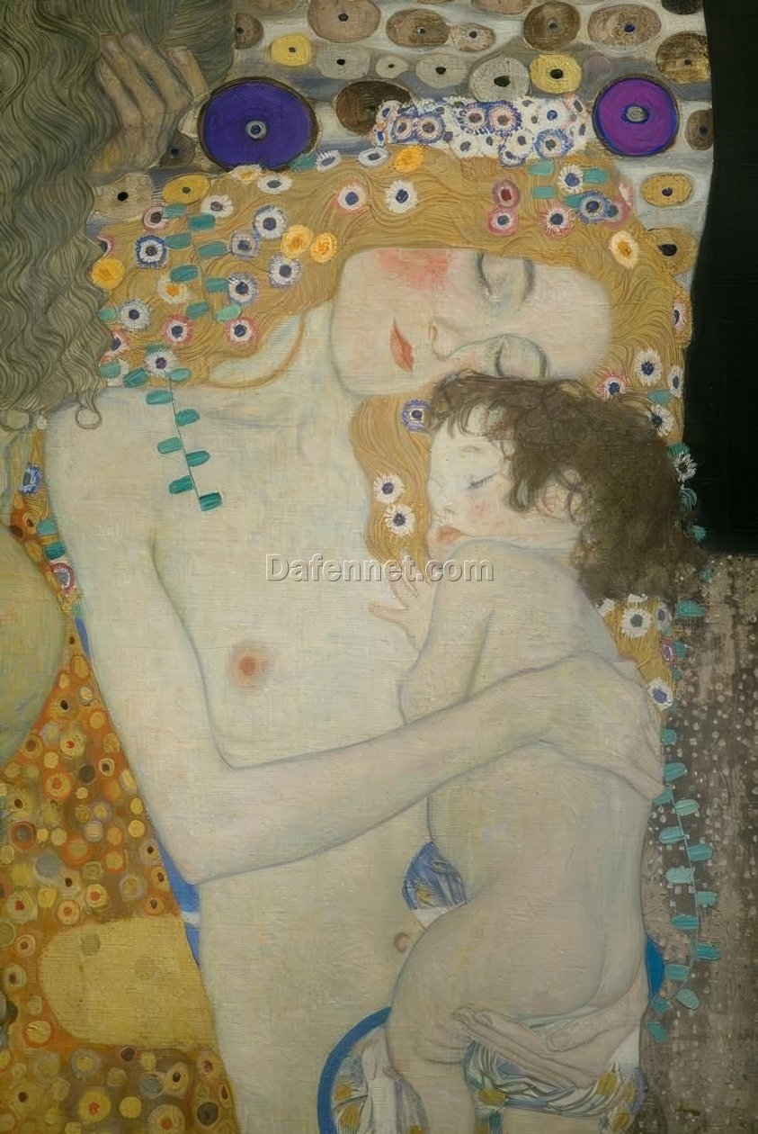 Gustav Klimt ‘The Three Ages of Woman’ 1905 – Stunning Art Nouveau Oil Painting Exploring the Stages of Life