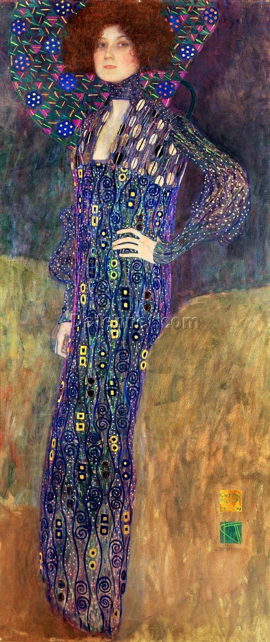 Gustav Klimt ‘Emilie Floege’ 1902 Oil Painting – Famous Art Nouveau Portrait of Gustav Klimt’s Muse