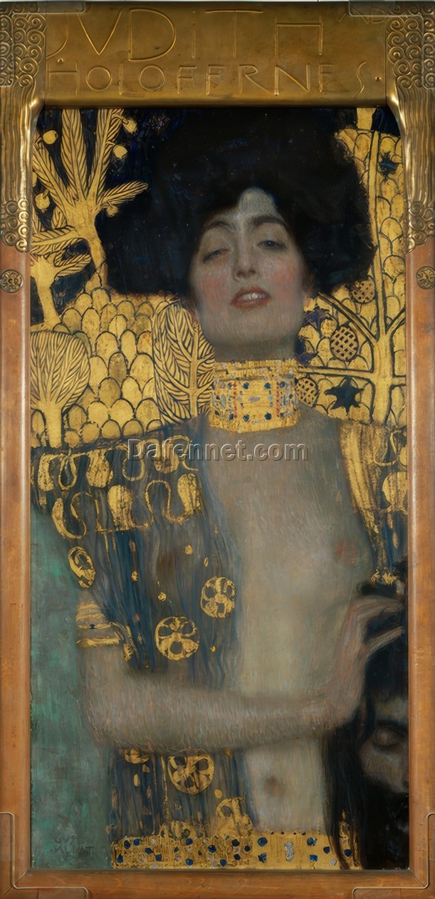 Gustav Klimt ‘Judith with the Head of Holofernes’ 1901 Oil Painting – Famous Art Nouveau Symbolism on Canvas