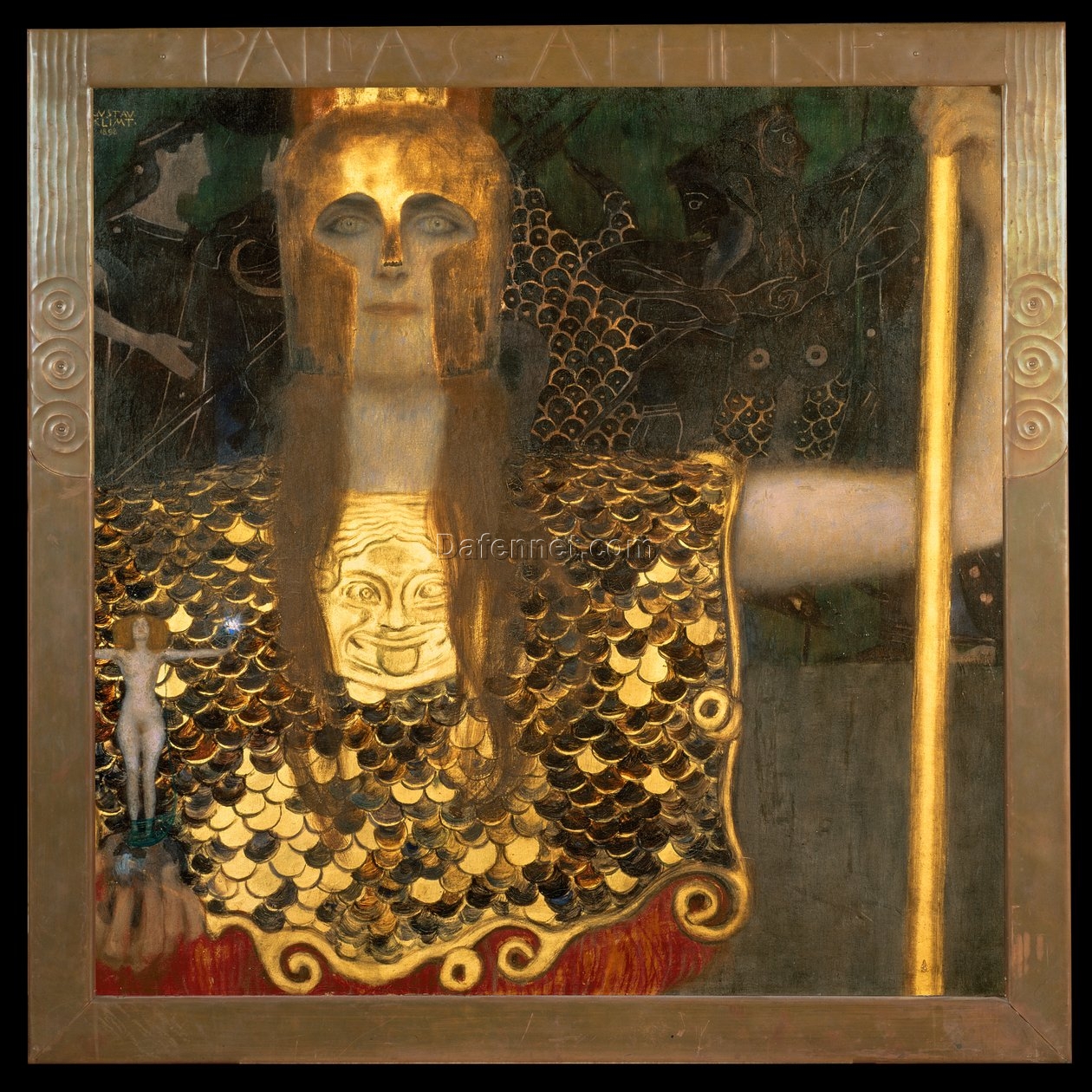 Buy Gustav Klimt ‘Minerva or Pallas Athena’ Oil Painting – Stunning Art Nouveau Goddess Artwork for Sale