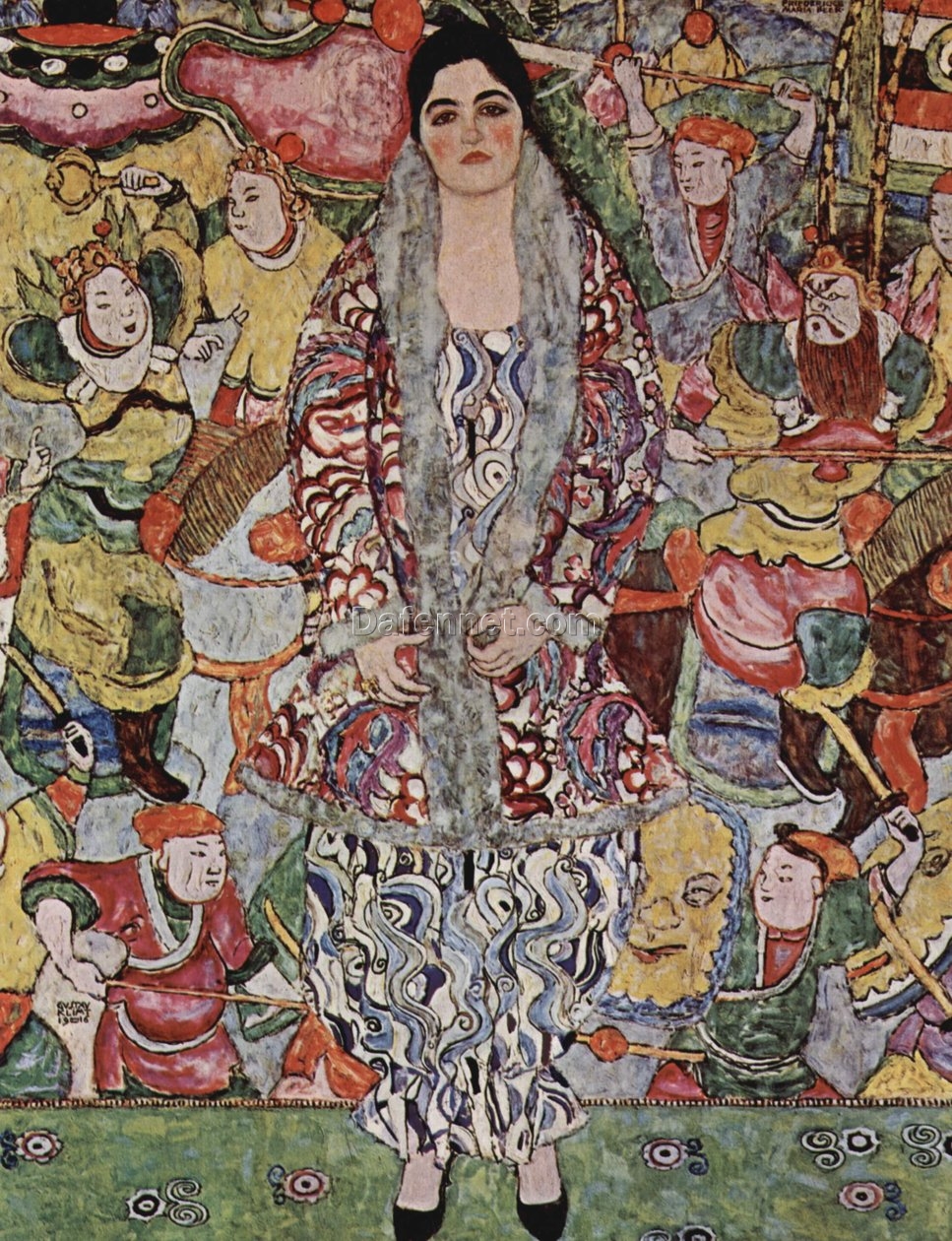 Gustav Klimt ‘Portrait of Friederike Maria Beer’ 1916 – Graceful Art Nouveau Oil Painting of a Lady in Refined Detail