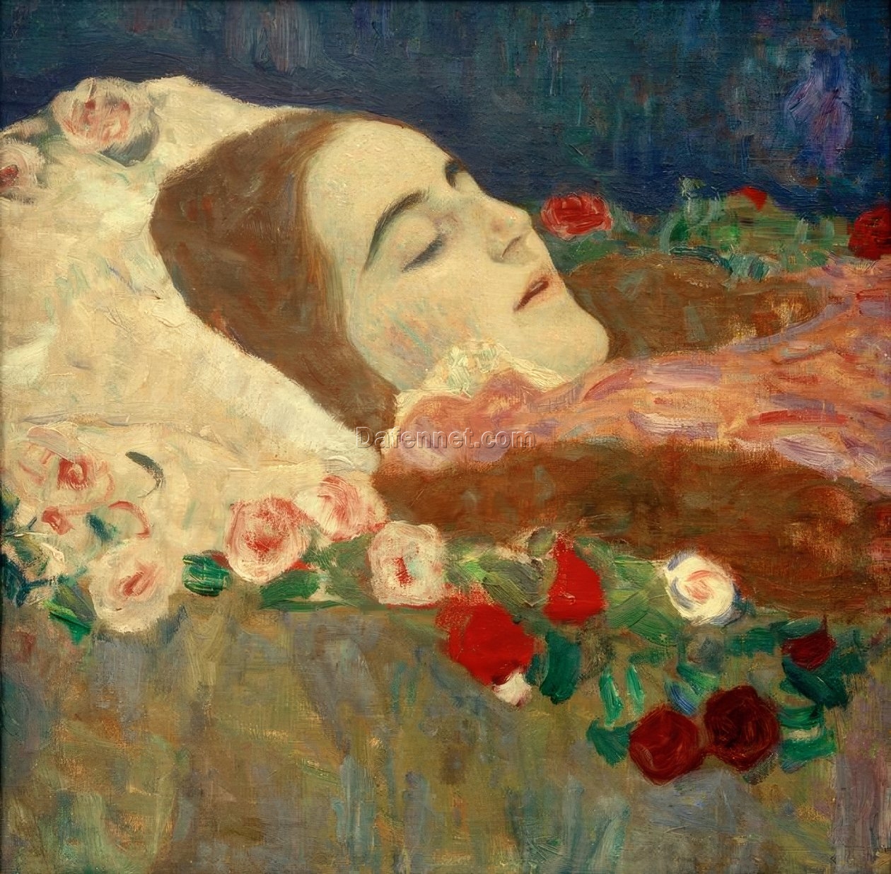 Gustav Klimt ‘Ria Munk on Her Deathbed’ 1911 – Stunning Art Nouveau Painting Depicting the Tragic Passing of Ria Munk