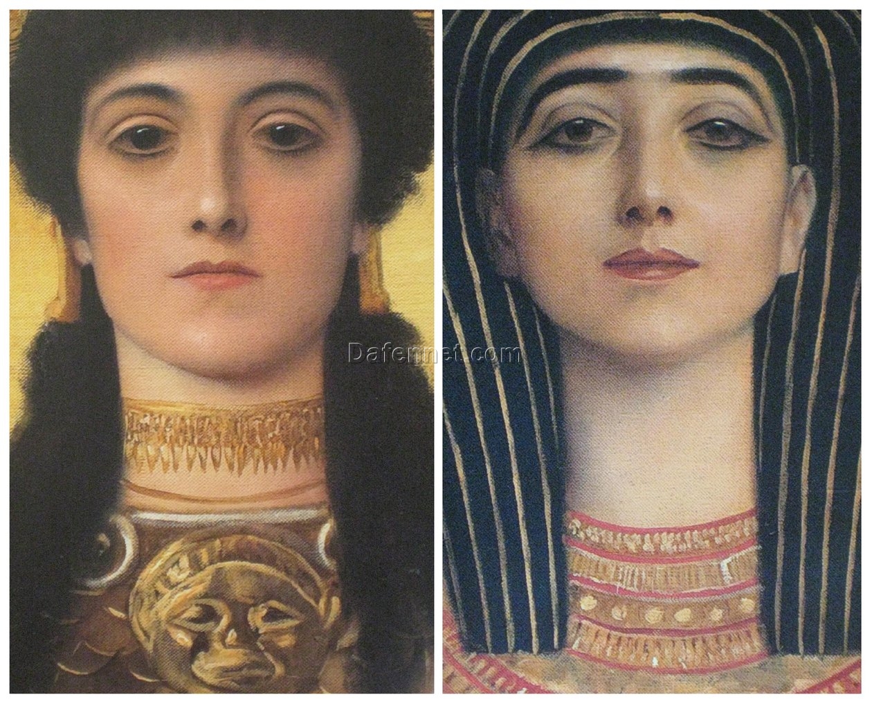 Buy Gustav Klimt ‘Ancient Greece and Ancient Egypt, Detail of Athena and Isis’ Oil Painting – Stunning Art Nouveau Depiction of Mythological Figures