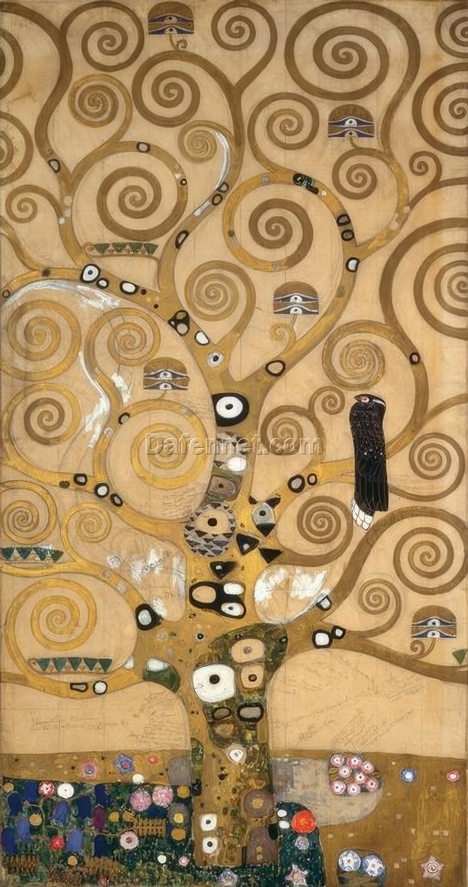 Gustav Klimt ‘The Tree of Life (Central Panel)’ 1905 Oil Painting Reproduction – Art Nouveau Masterpiece on Canvas