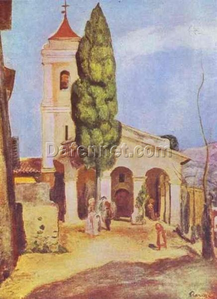 Hand-Painted Reproduction of Pierre-Auguste Renoir’s “A Church at Cagnes” | Custom Canvas Art from Dafen Village