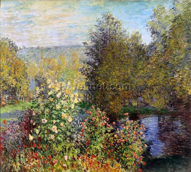 Claude Monet’s A Corner of the Garden at Montgeron (1877) – Stunning Oil Painting Reproduction for Your Home by Dafen Village Artists