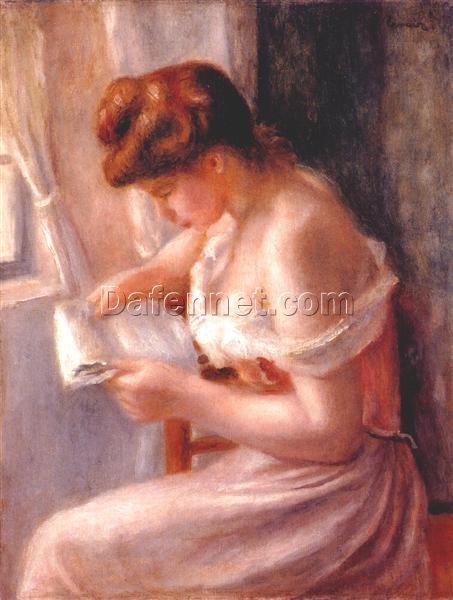 Buy “A Girl Reading” by Pierre-Auguste Renoir – Hand-Painted Oil Painting Reproduction | Impressionist Art from Dafen Village