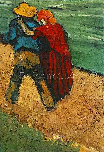 Two Lovers, Arles (Fragment) by Van Gogh – 1888 Oil Painting Reproduction, High-Quality Canvas Art