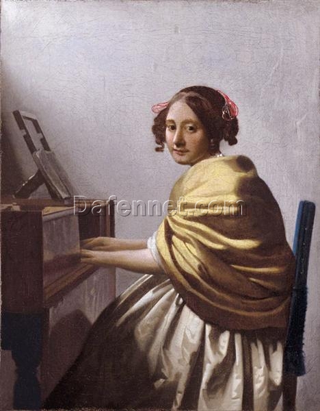 Buy Johannes Vermeer ‘A Young Woman Seated at the Virginals’ (c.1670-1672) – A Refined Portrait of Musical Beauty