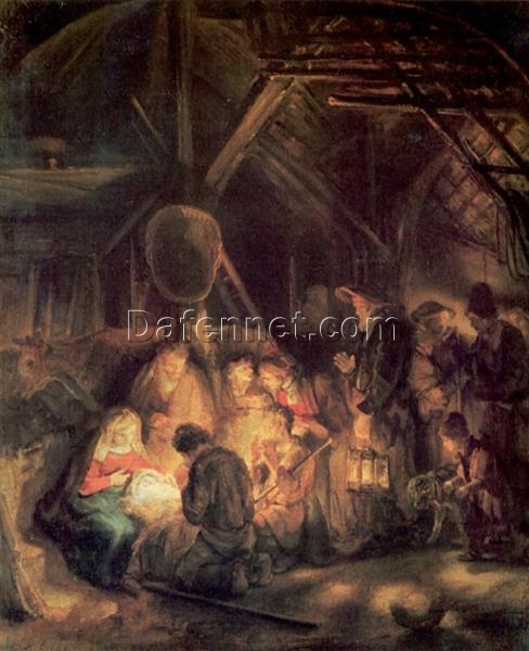 Rembrandt ‘Adoration of the Shepherds’ 1646 – A Powerful Depiction of Faith and Reverence at the Nativity