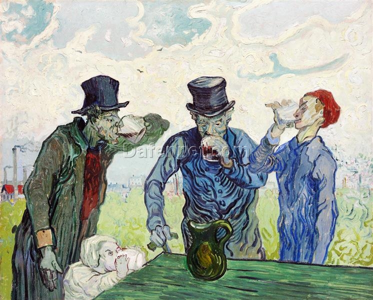 Buy Van Gogh The Drinkers (after Daumier) – 1890 Handcrafted Oil Painting Reproduction for Home Decor