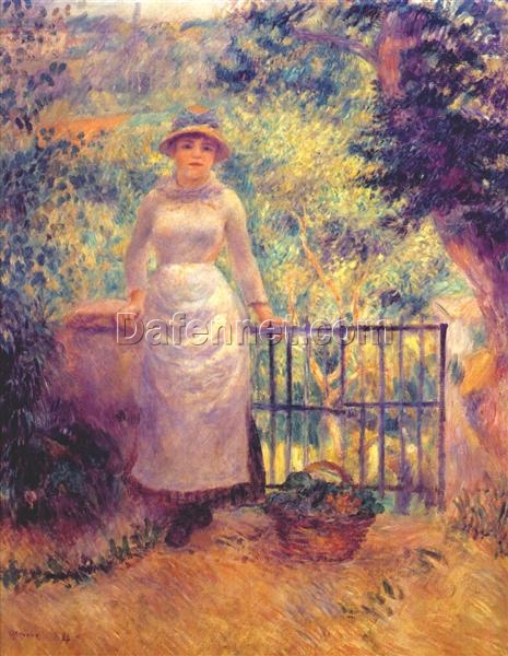 Reproduction of Pierre-Auguste Renoir’s “Aline at the Gate (Girl in the Garden)” 1884 – Hand-Painted Oil Painting on Canvas | Dafen Village