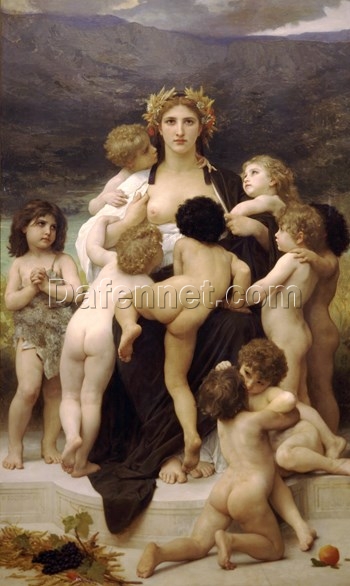 Reproduction of Bouguereau’s “Alma Parens” (The Motherland) | High-Quality Hand-painted Oil Art for Sale