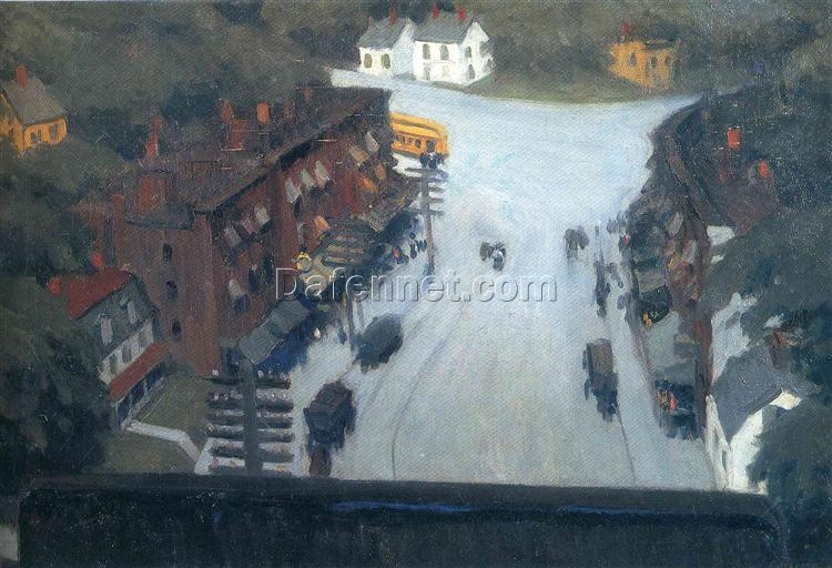 American Village” by Edward Hopper – 1912 Oil Painting Reproduction | Beautiful Hand-Painted Canvas Artwork for Art Collectors