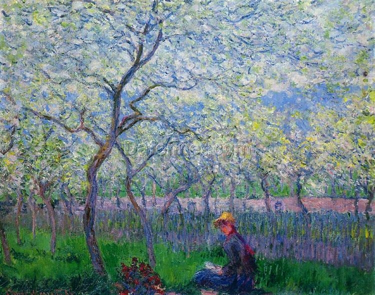 Claude Monet’s An Orchard in Spring (1886) – High-Quality Reproduction Oil Painting, Fine Art for Home Decor