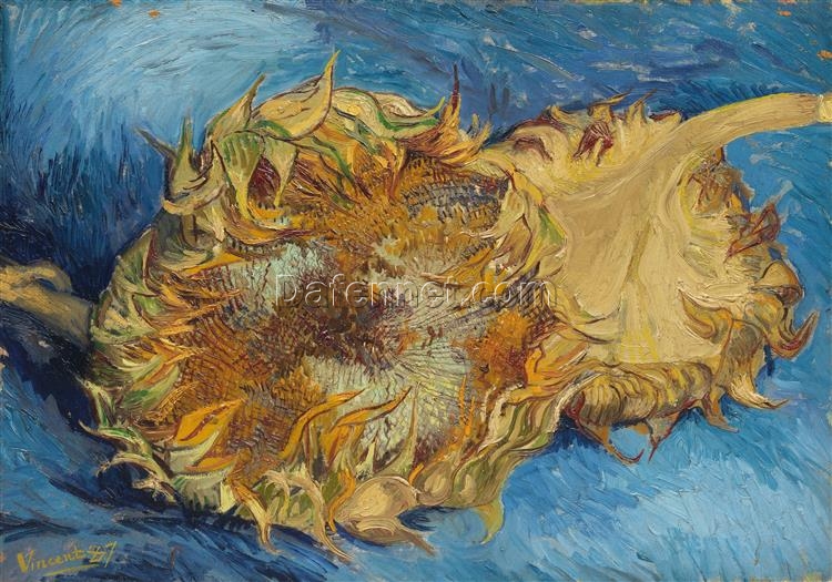 Still Life with Two Sunflowers (1887) – High-Quality Oil Painting Reproduction, Handcrafted in Dafen Village